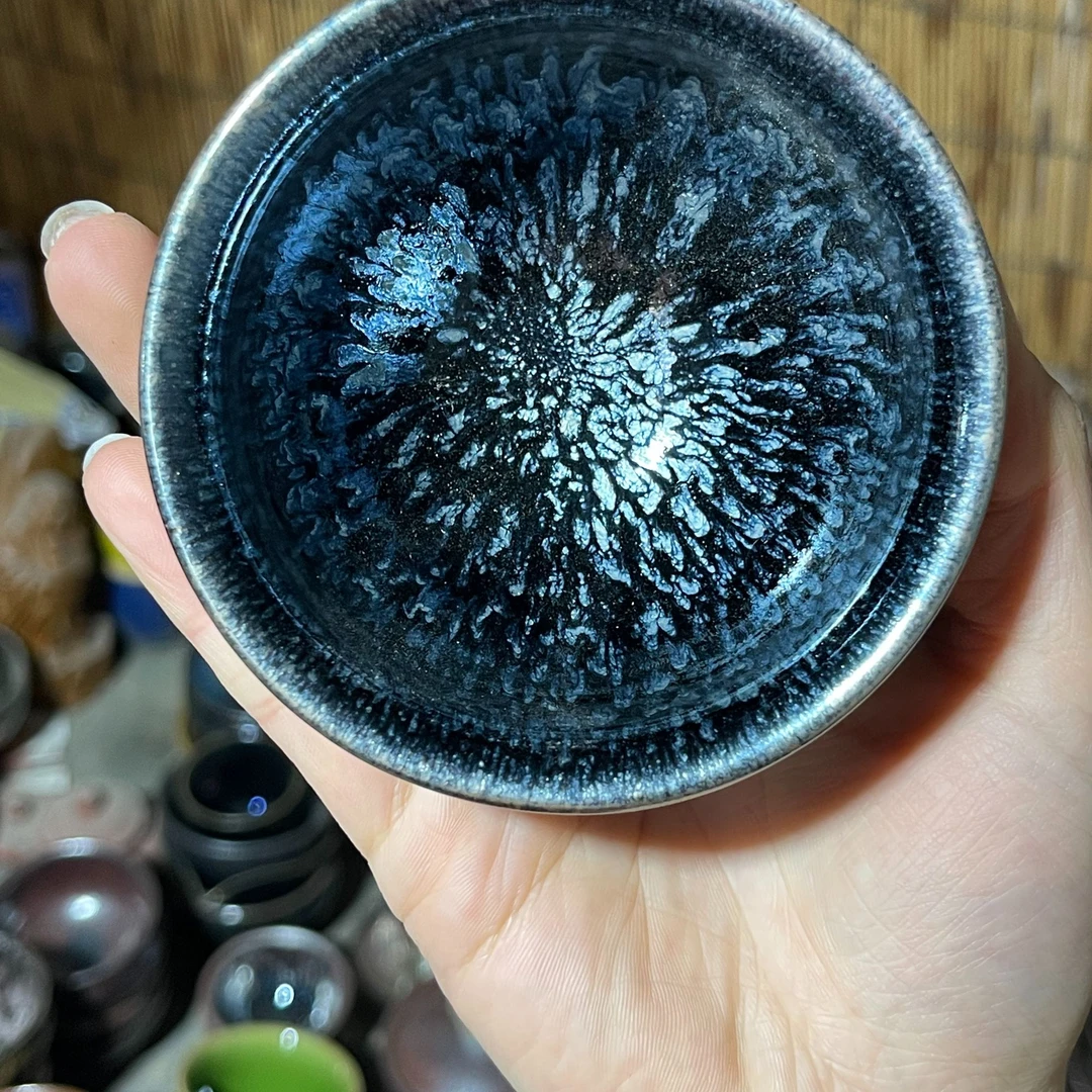 油滴百花漱口主人杯