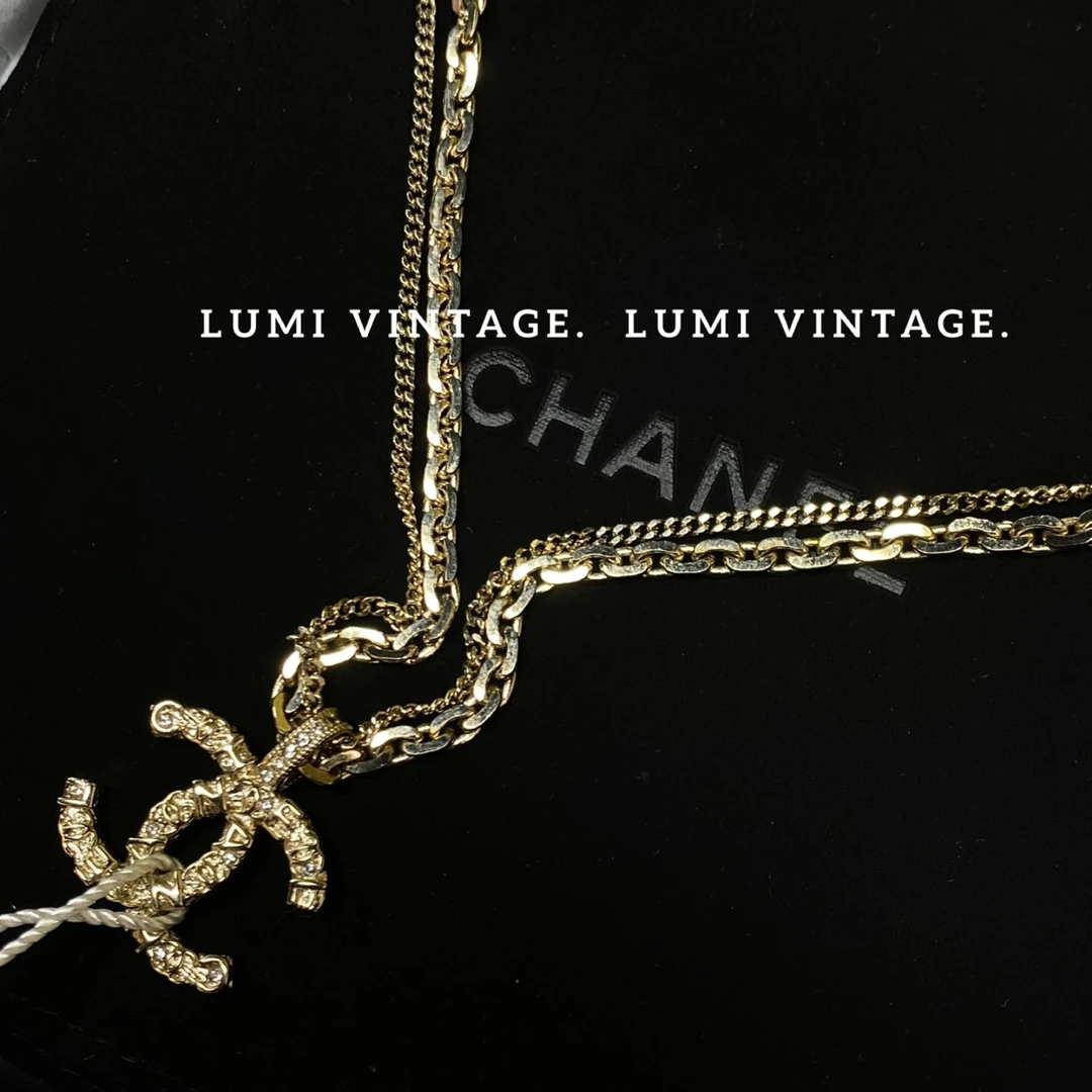 95新 Chanel/香奈儿 21a金色浮雕双层choker 58300047