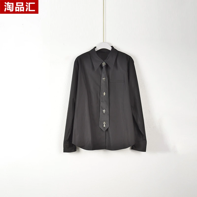 【Y专柜捡漏】深圳高端女装KBC-韩版宽松洋气衬衣2310-黑色大一码