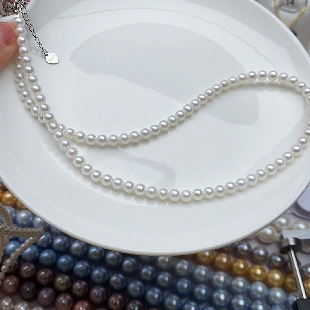 银S925镶嵌淡水珍珠颈饰