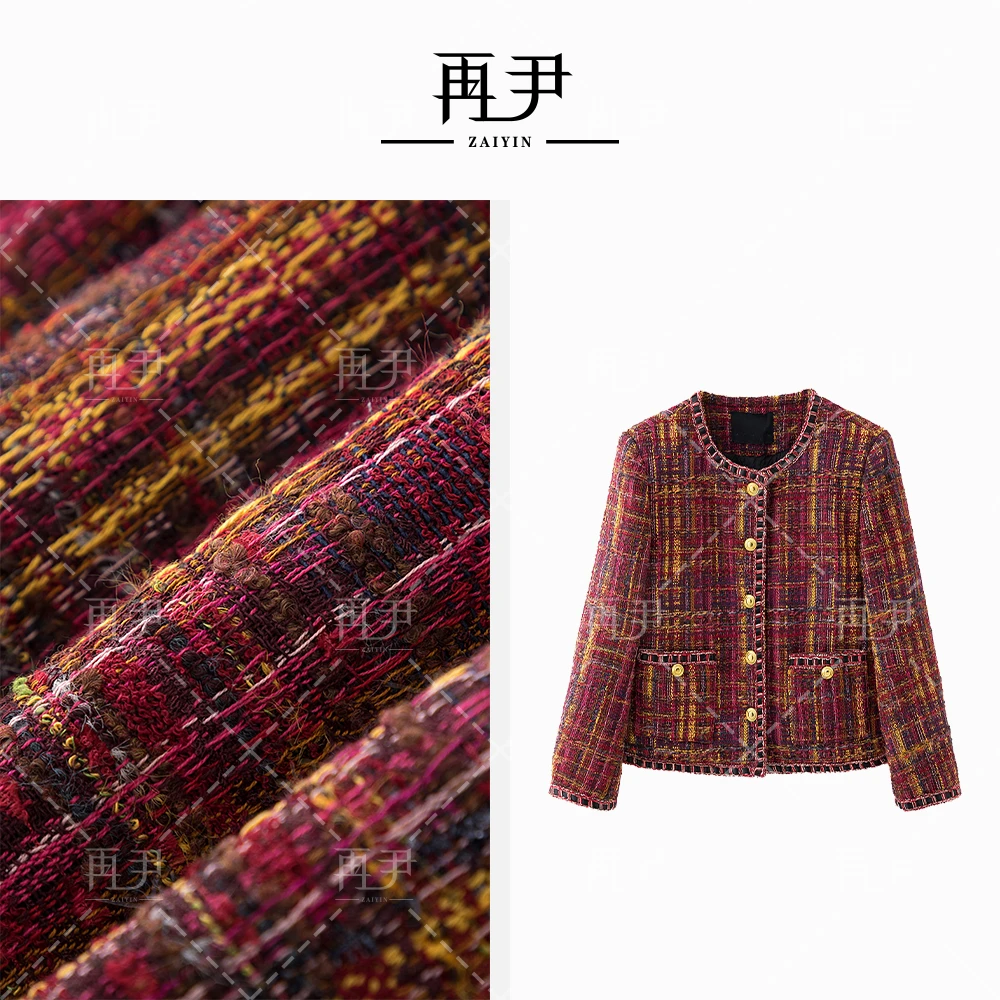 【红色玫瑰】2024新款轻奢百搭显瘦高级法式小香羽绒单外套WG8215