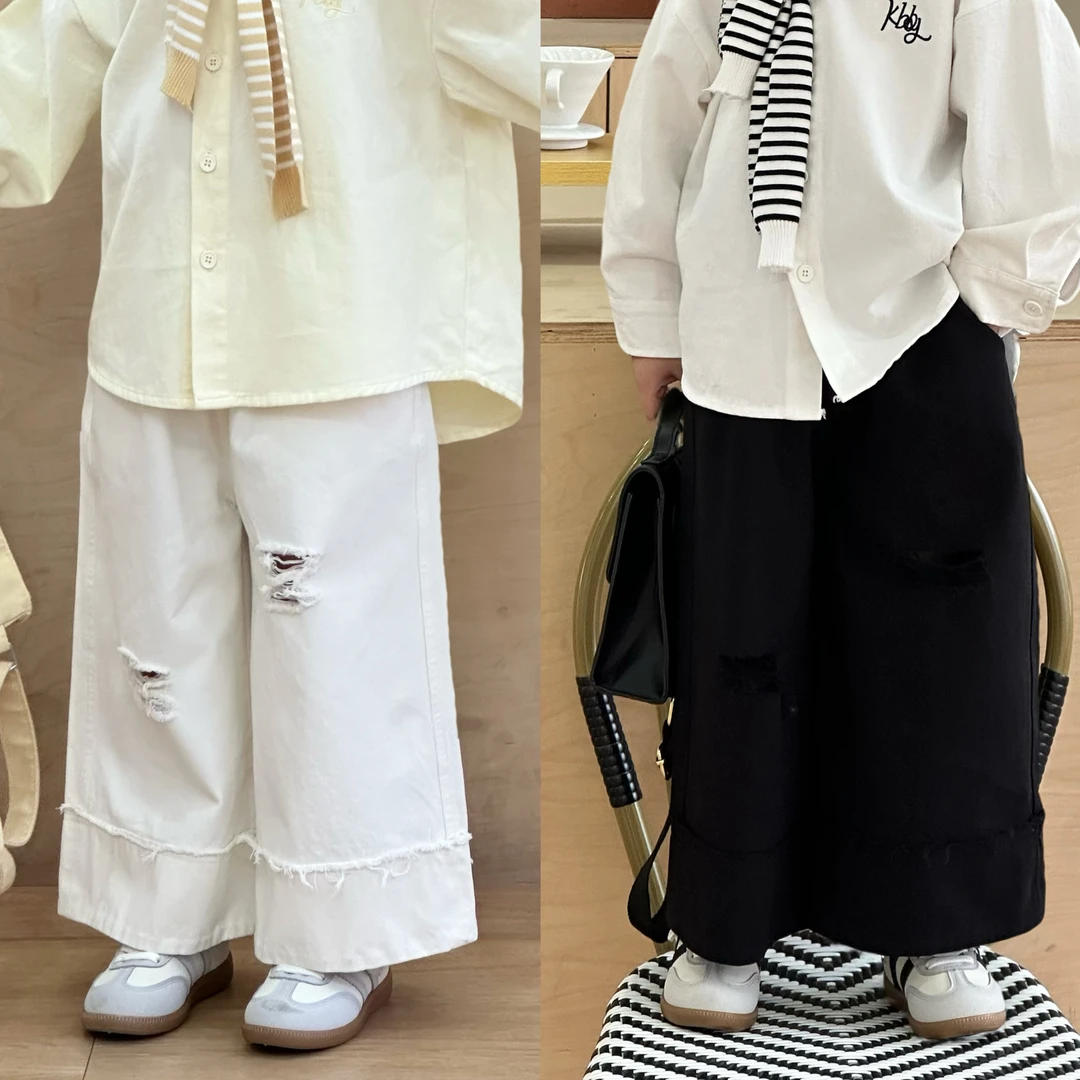 kb6699 | 【早春•冰淇凌】春季儿童 韩版破洞多色休闲裤~好奶啊~