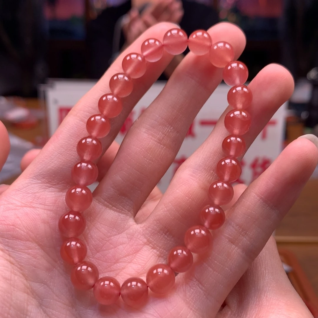 南红玛瑙手串未镶嵌冰粉7+