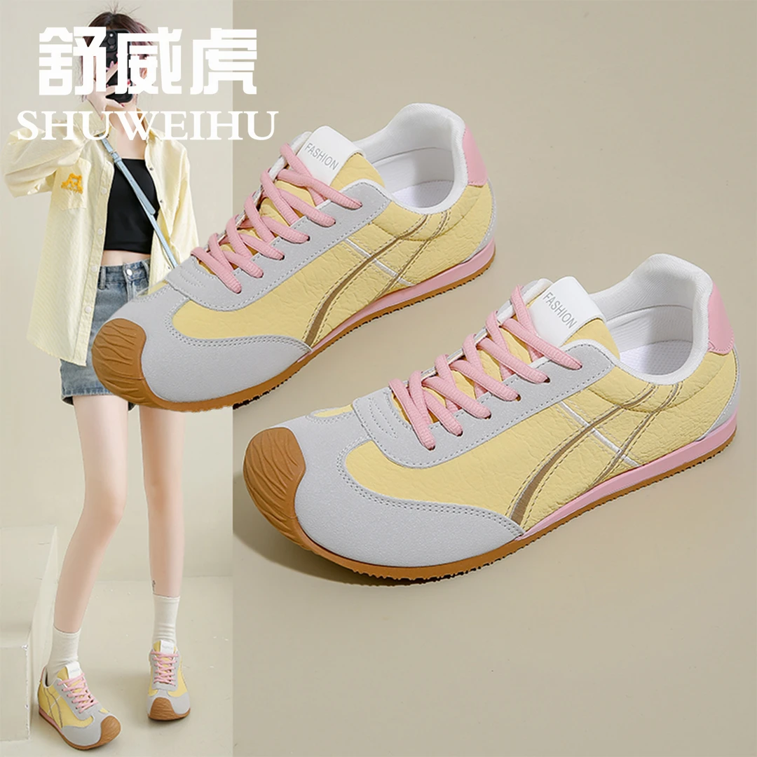 马卡龙德训鞋2025春夏新款韩版休闲学生百搭爆款舒适通勤鞋ins女