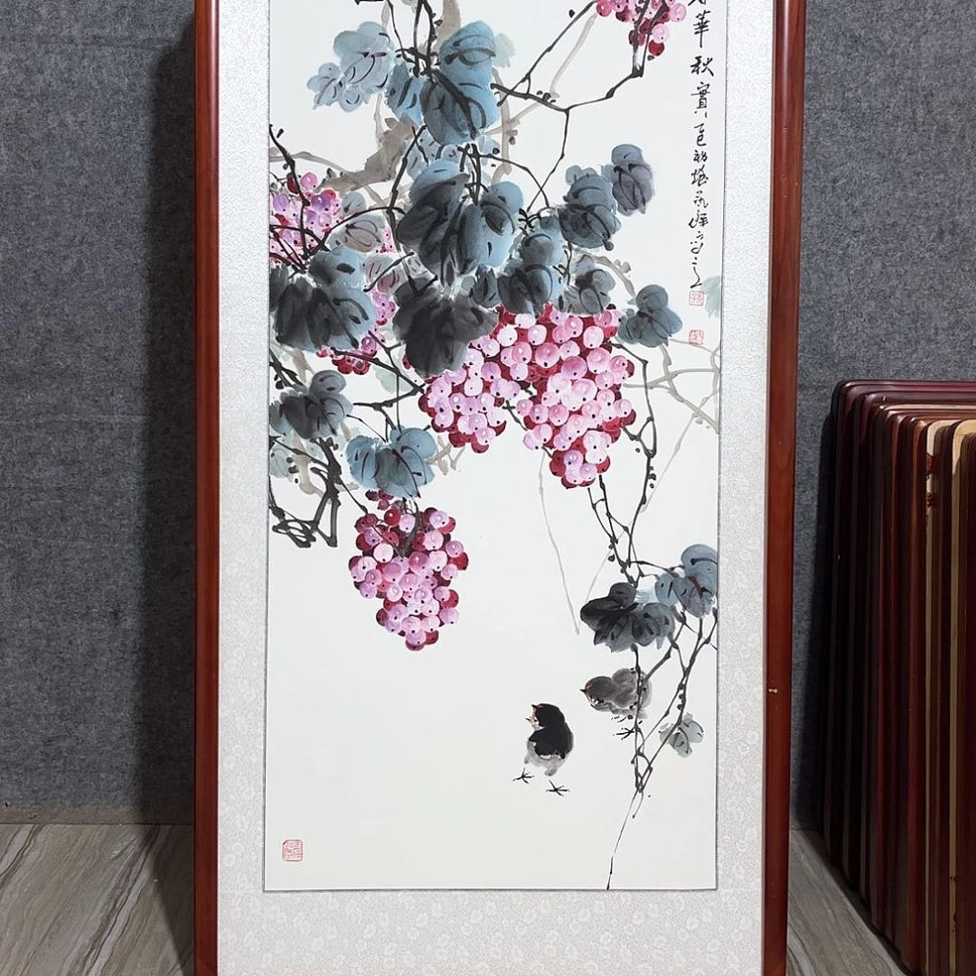 国画书画作品带框63×123