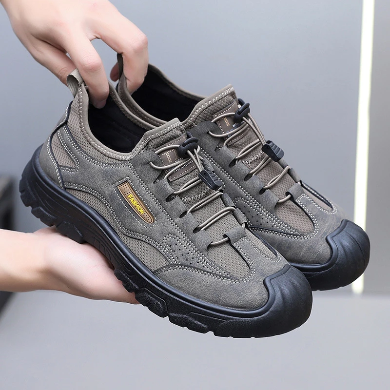 秋季新款登山鞋男网红透气舒适爆款鞋百搭休闲鞋一脚蹬软底爸爸鞋