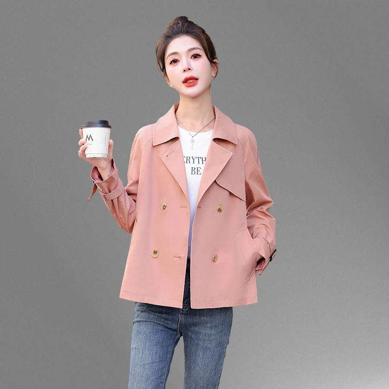 风衣外套女短款2025春秋新款韩版显瘦小个子气质妈妈西装百搭上衣