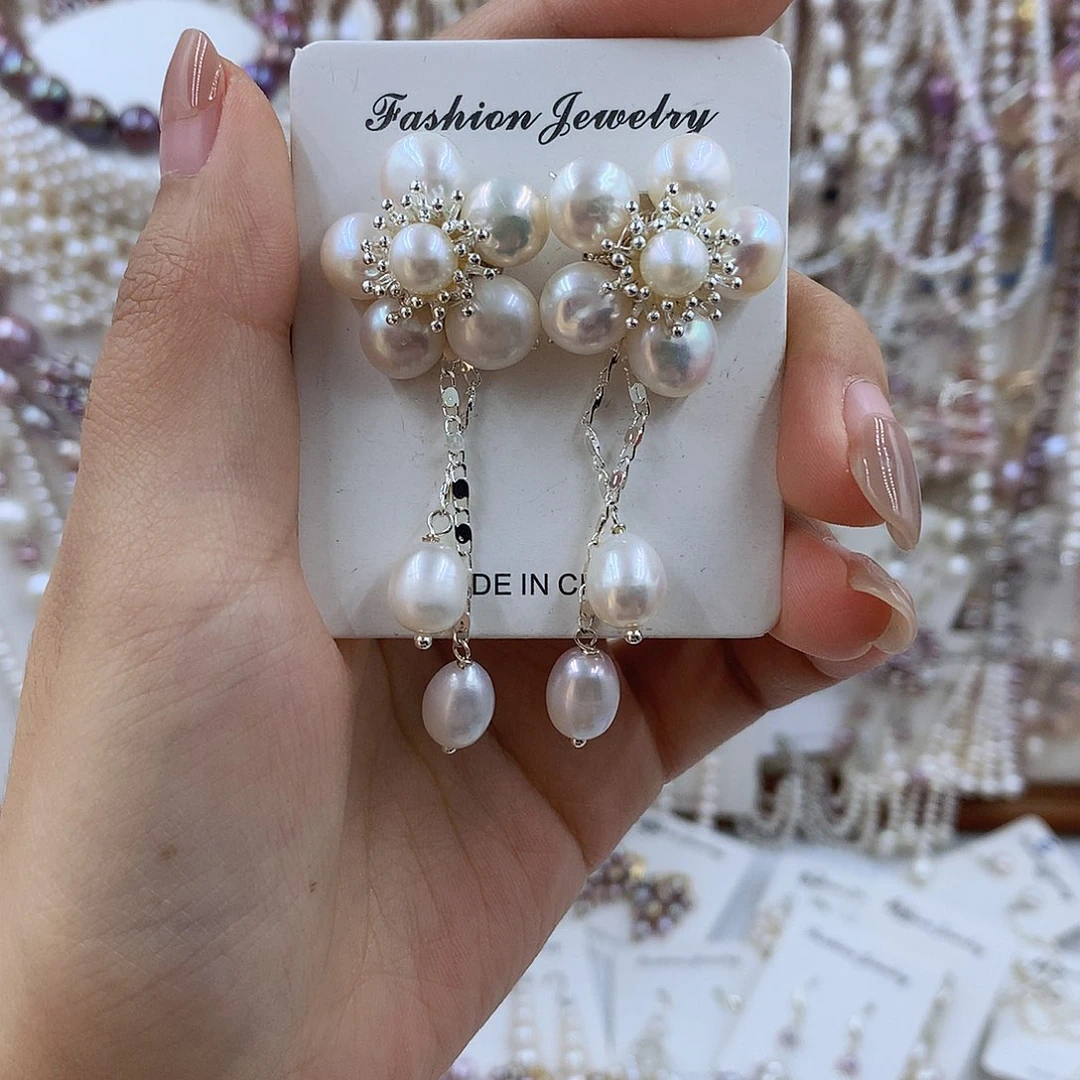 项链银S925镶嵌淡水珍珠