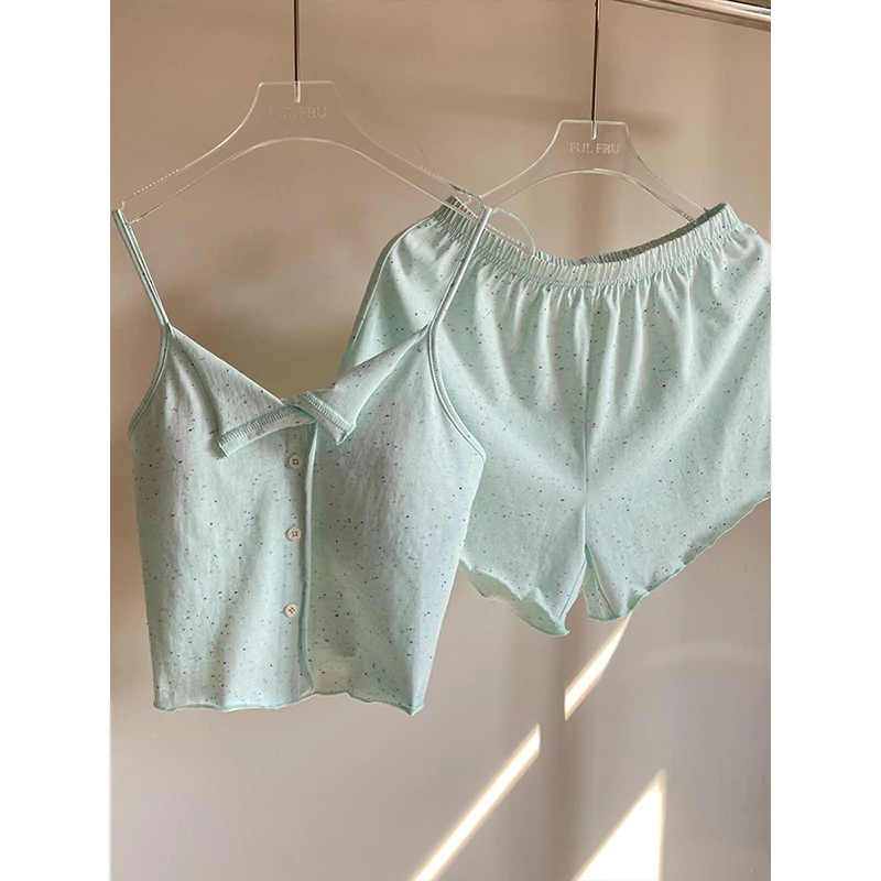 【彩色波点】法式甜美性感睡衣女夏季新款吊带短裤可外穿家居服套装