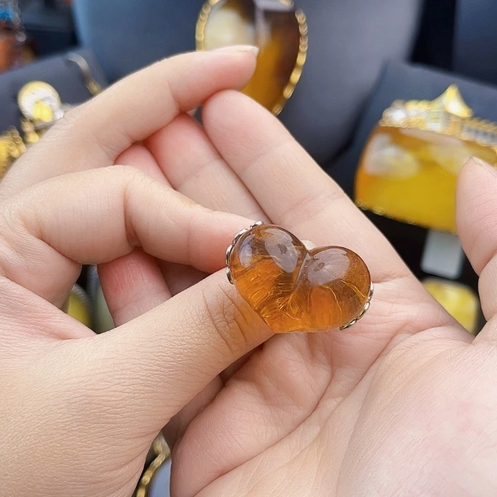 琥珀银S925镶嵌裸石