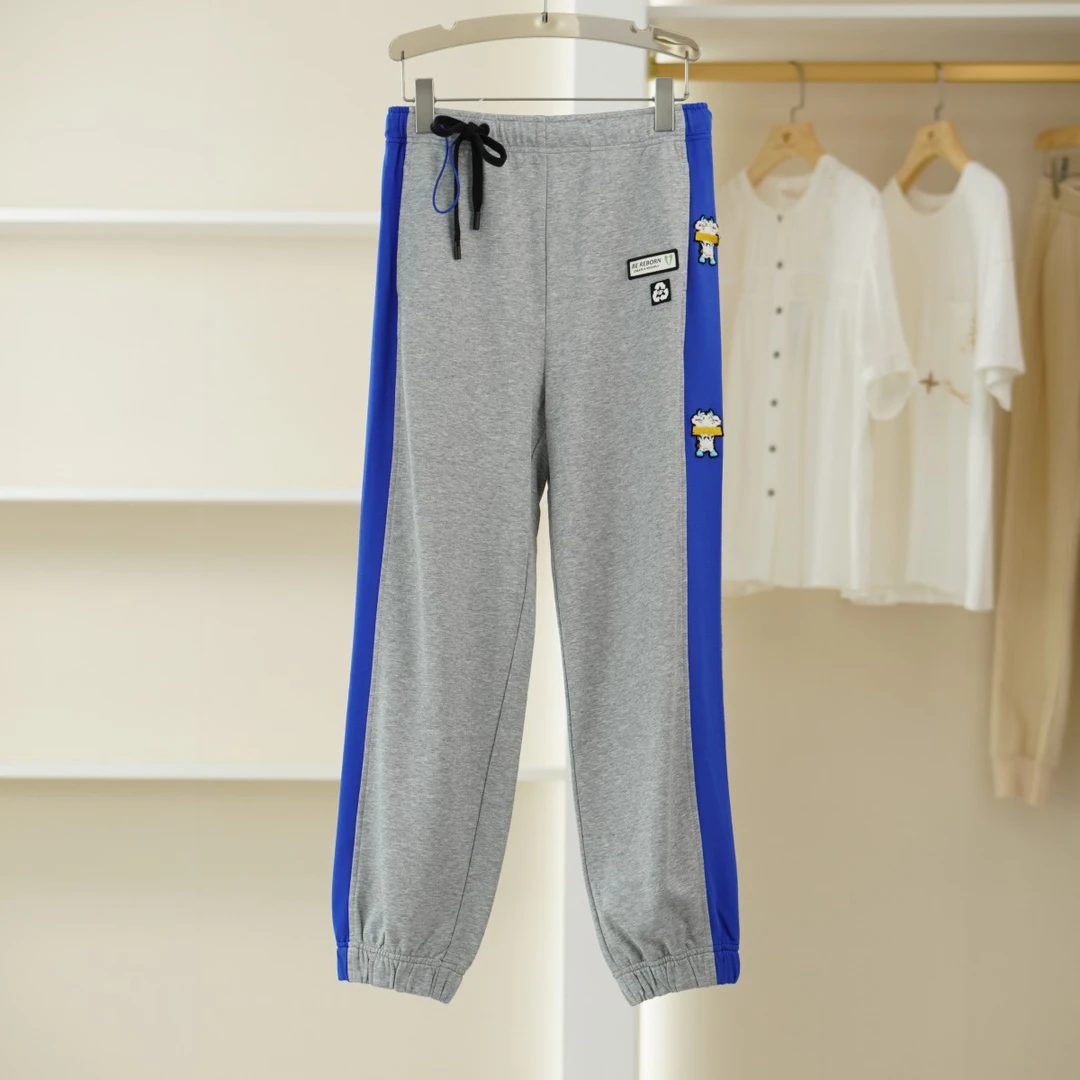 麦迪尚品【H】K085夏季抽绳运动拼接松紧腰休闲裤卫裤品牌女装