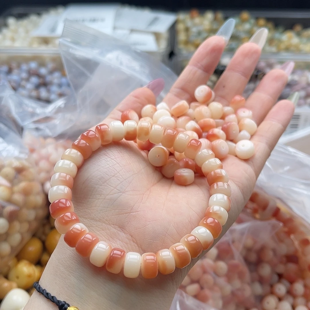 白玉菩提吊坠q q9mm/55颗粉飘