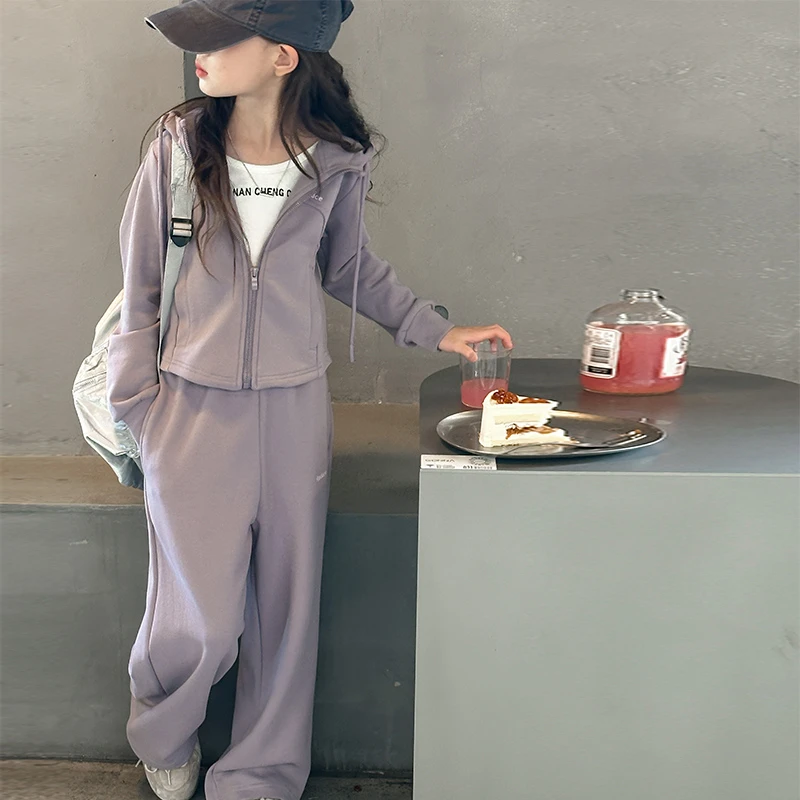 女童春季套装2025新款洋气时髦中大童宝宝运动外套儿童装两件套潮