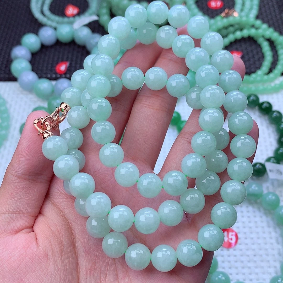 翡翠未镶嵌毛衣链卡10.4