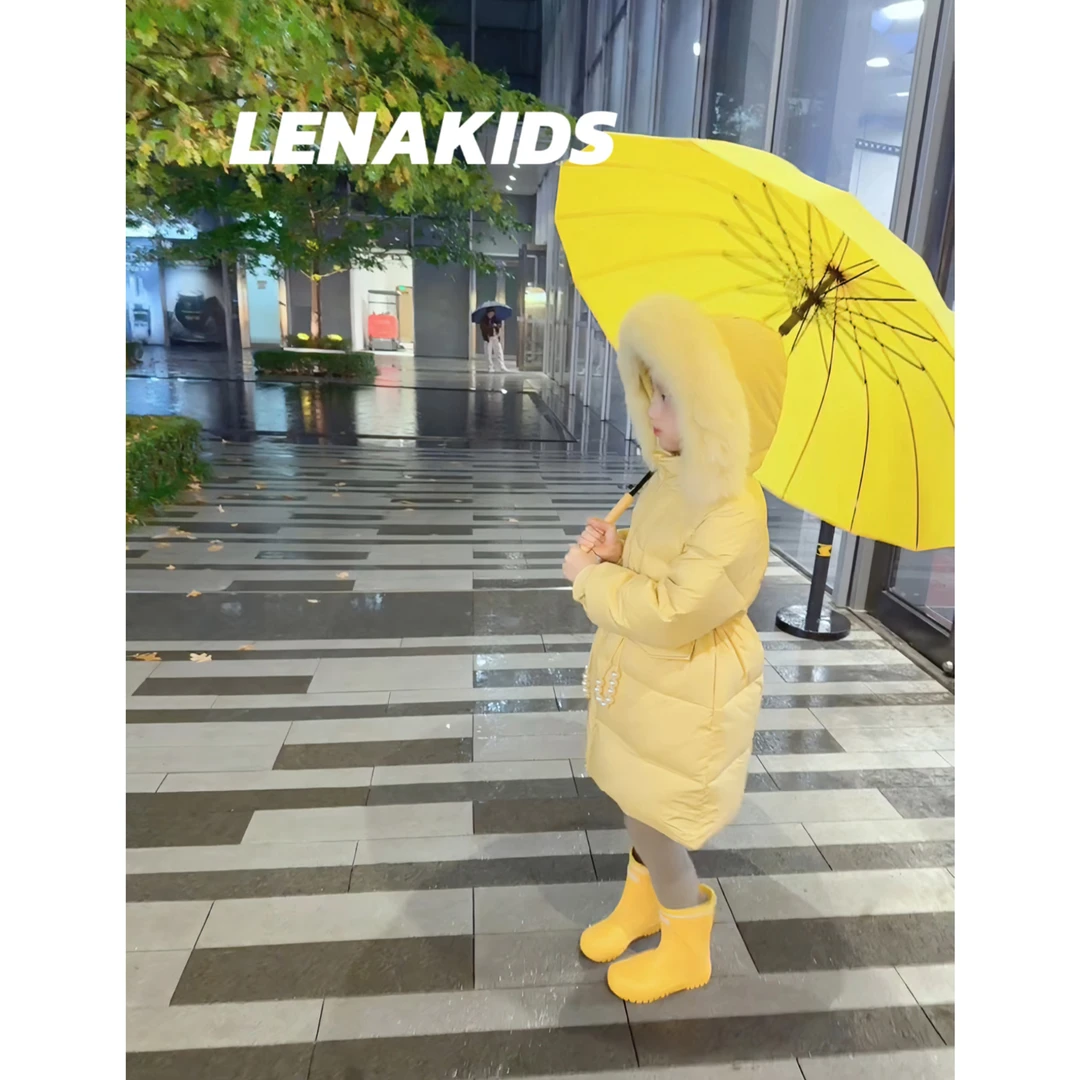 Lenakids【现货】【杜邦三防·狐狸毛领·90白鸭绒】女宝羽绒服24111301
