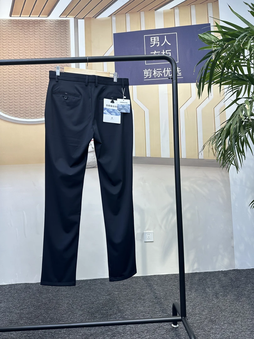 剪标商务休闲稀湿排汗薄款休闲直筒长裤男人夏季舒适男装弹力百搭