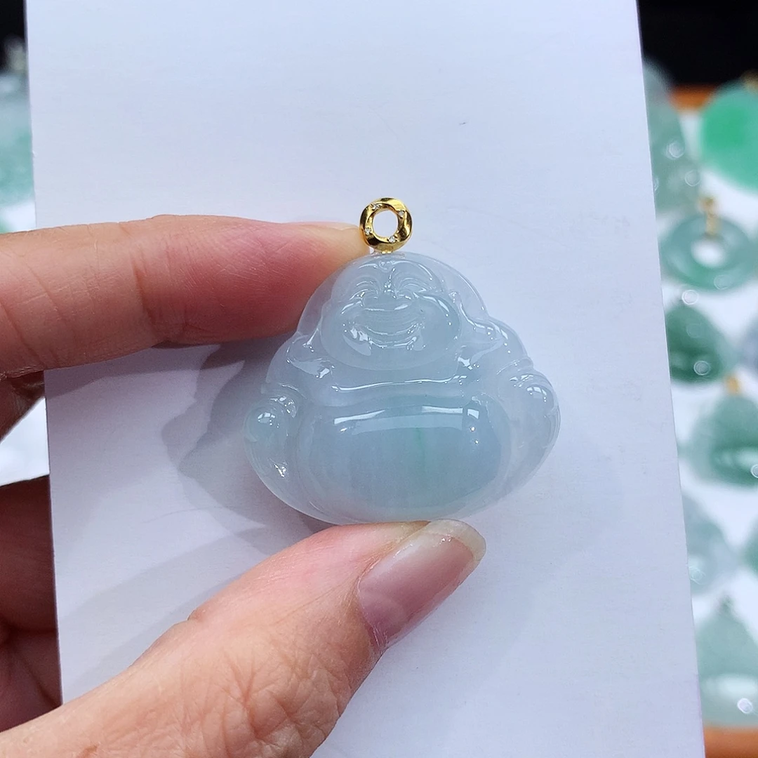 颈饰18K金镶嵌翡翠翡翠吊坠