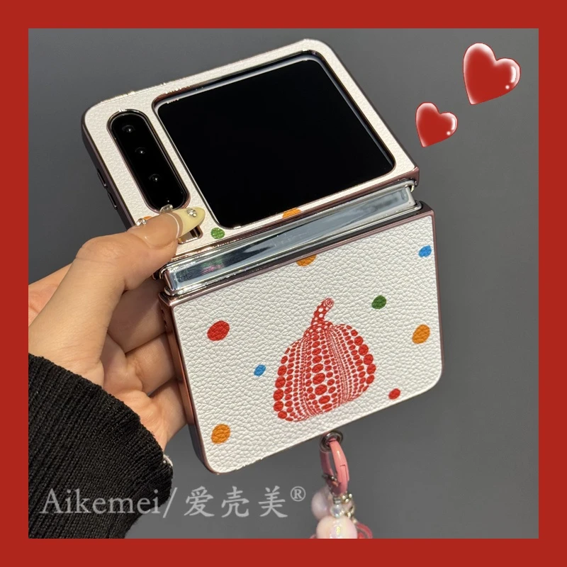 适用华为PuraX折叠屏手机壳pocket2皮纹草间弥生novaFlip波点南瓜