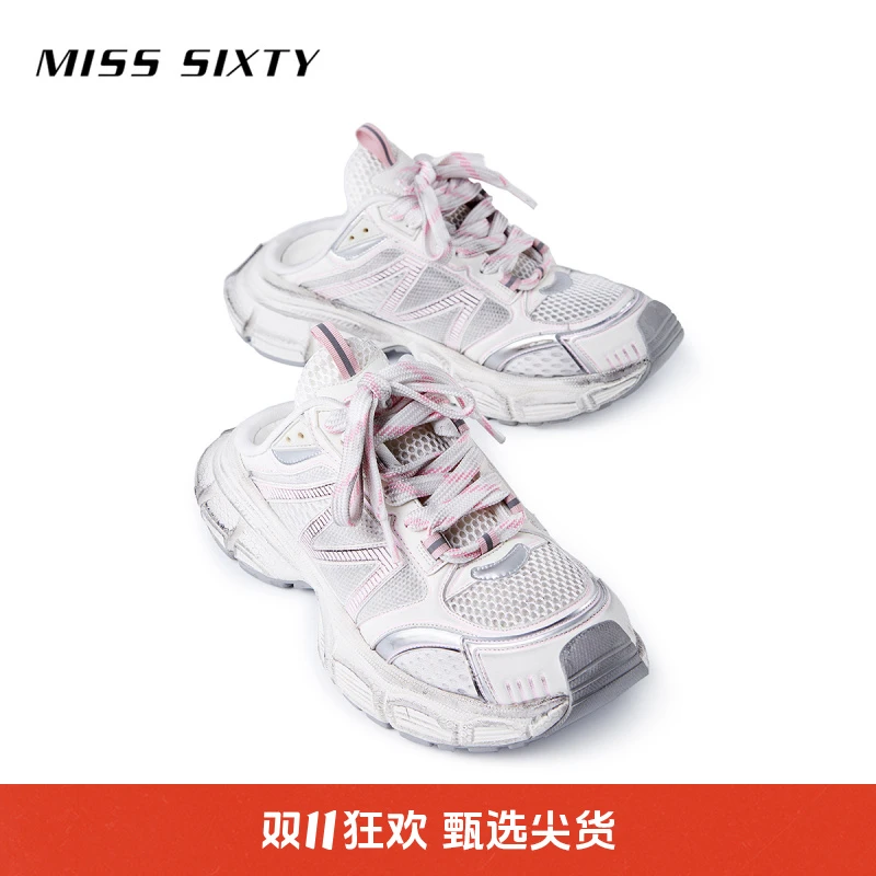 Miss Sixty春季新款运动鞋女包头半拖鞋设计做旧风格懒人鞋
