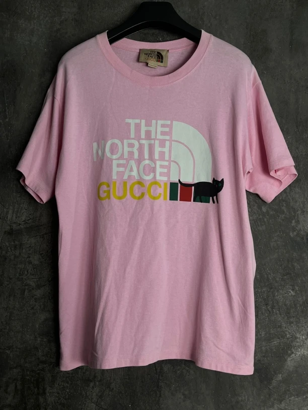 全新未使用 GUCCI/古驰 S码*1/粉色动物图案大logo短袖/02208