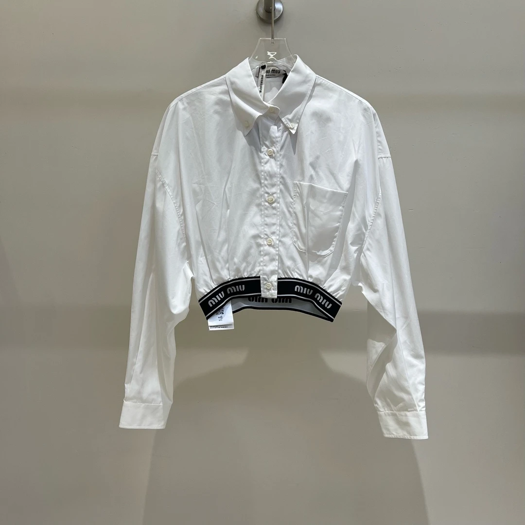 全新未使用 MIU MIU/缪缪 A级 MIU748 腰间字母logo衬衣原8300