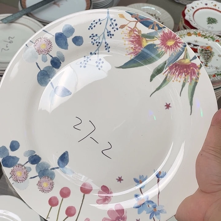 新骨瓷2个平盘10.5寸微瑕完美主义者慎拍