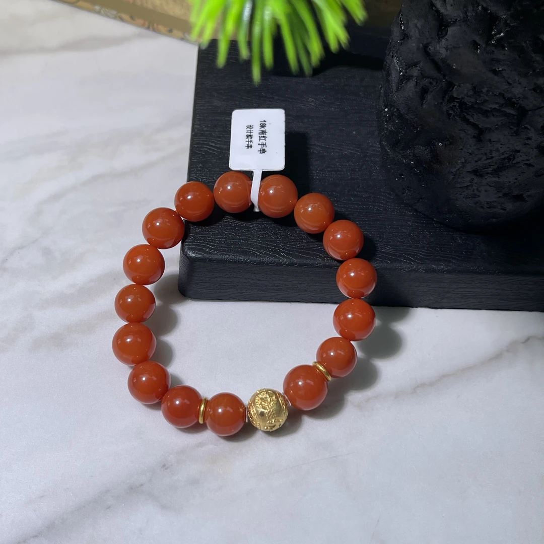 南红手串 18K金设计款手串 11mm+ 多样性发一