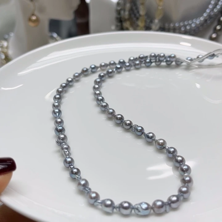 海水珍珠项链银S925镶嵌