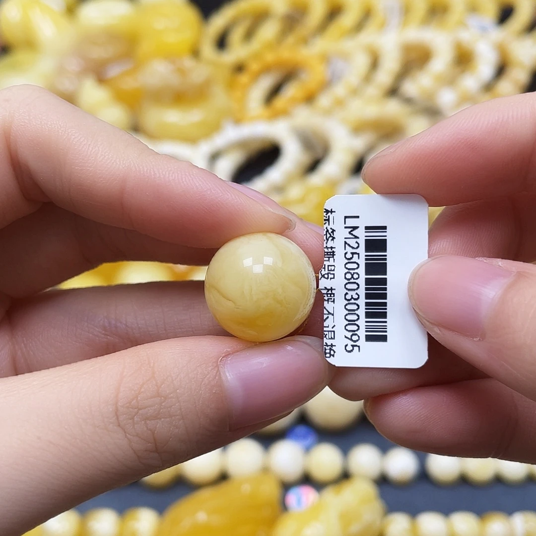 未镶嵌蜜蜡裸石圆珠16.2mm