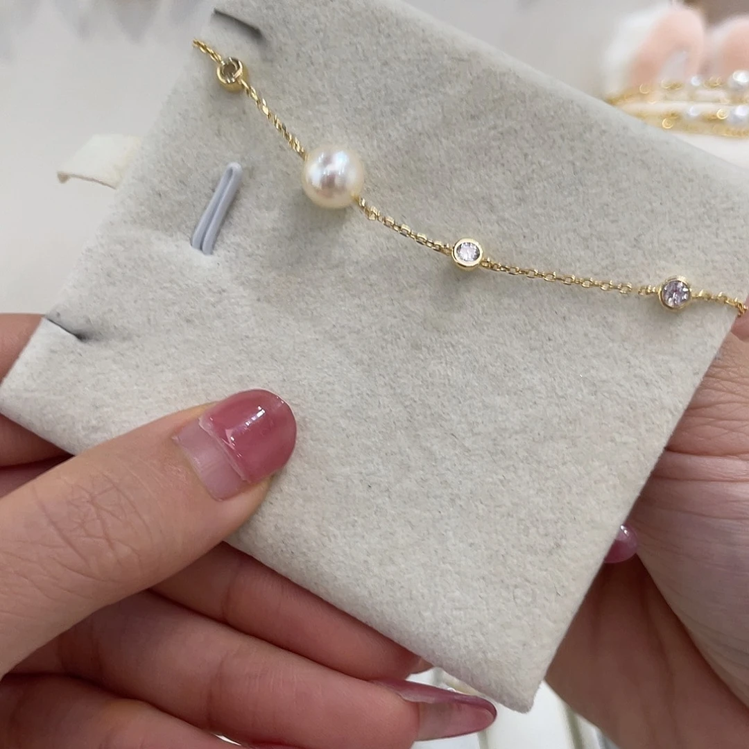 海水珍珠银S925镶嵌手绳