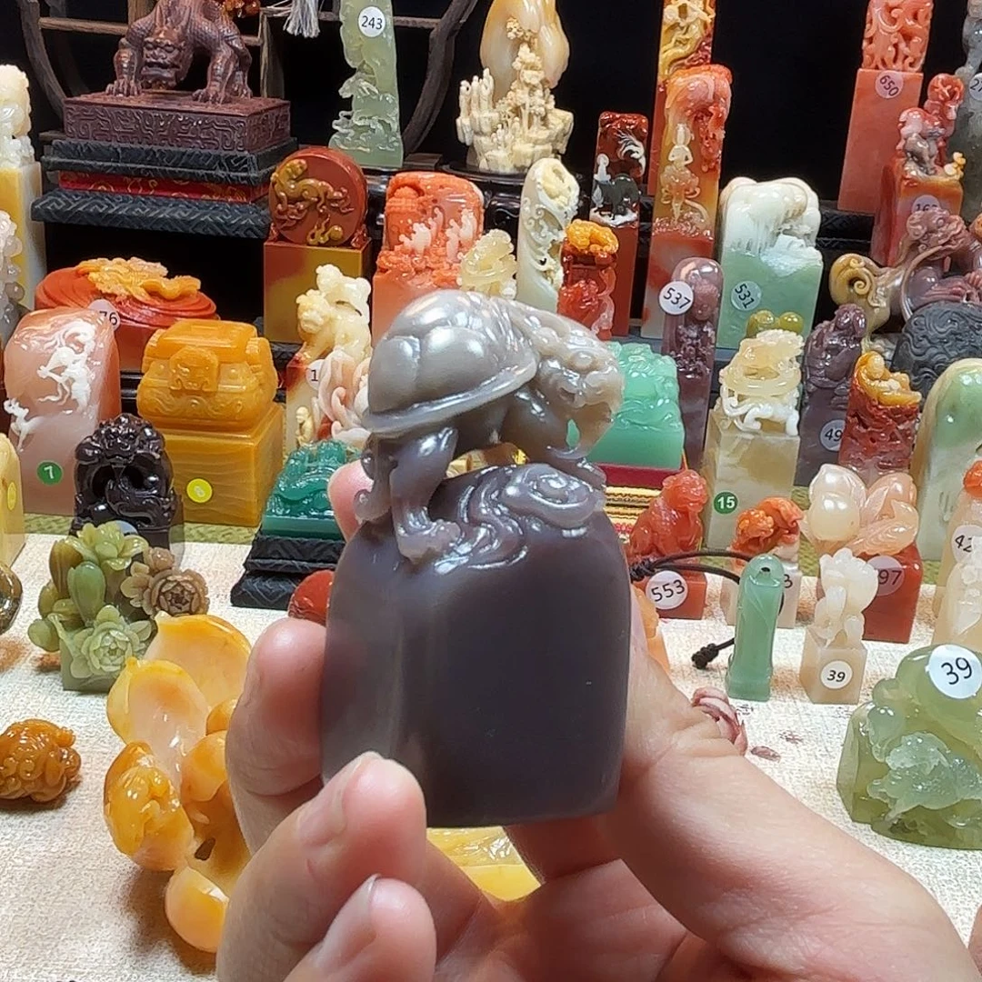 寿山石印石龙龟印章