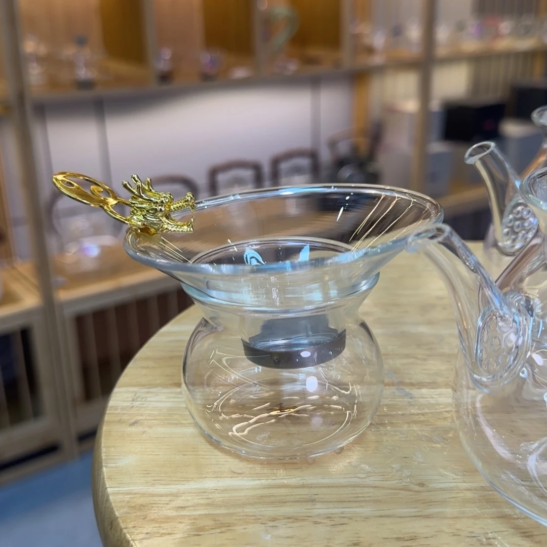 涵***涵玻璃手工艺品禾器金龙茶漏不锈钢