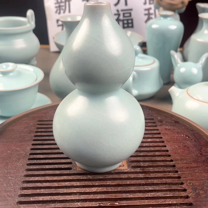 纯原矿汝瓷玛瑙入釉葫芦