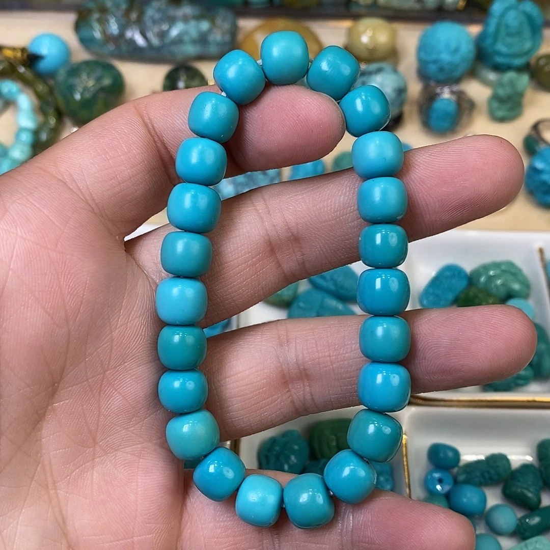 绿松石未镶嵌老型手串