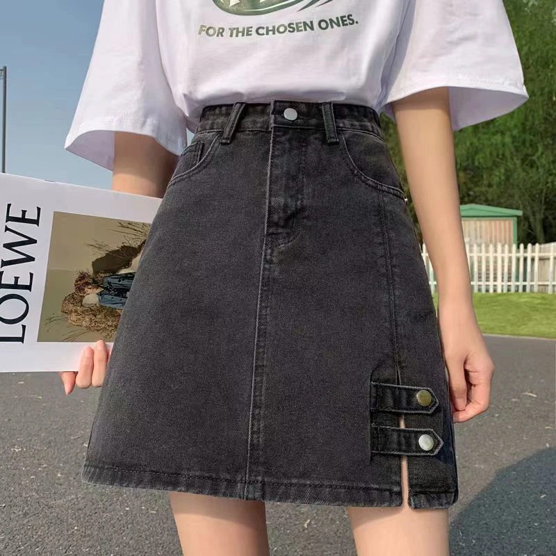 2025夏季新款防走光牛仔a字裙女高腰显瘦包臀小个子时尚百搭短裙