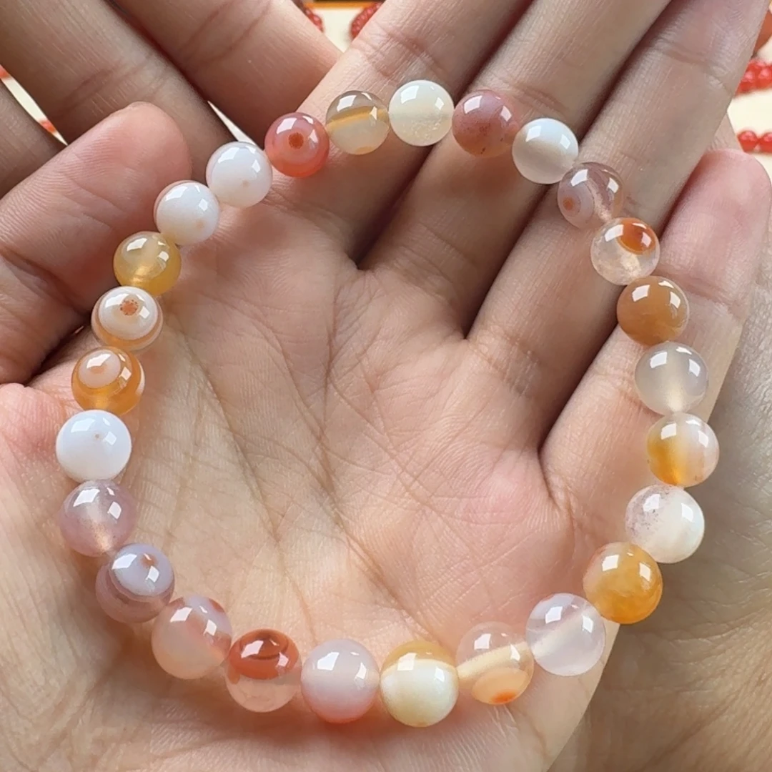 南红玛瑙未镶嵌天眼单圈8+