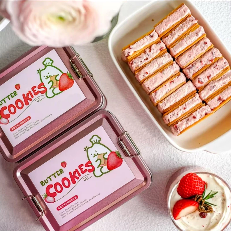 草莓冻啃白脱乳酪夹心饼干礼盒装伴手礼下午茶糕点送朋友节日礼物
