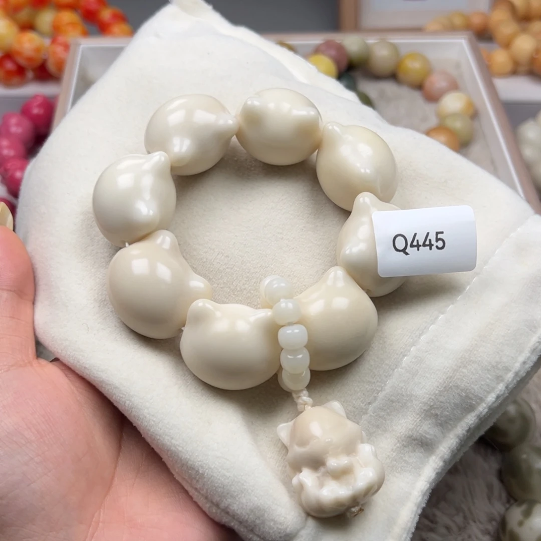 跪***下菩提根/象牙果吊坠Q445牙果猫头27+mm一串通货