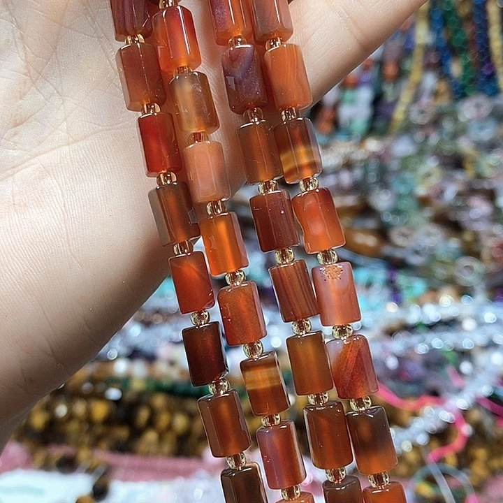 玛瑙/玉髓未镶嵌珠宝半成品玛瑙卡5*8mm一条