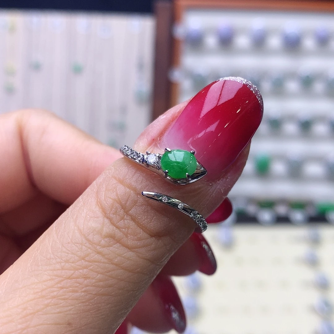 银S925镶嵌戒指翡翠188