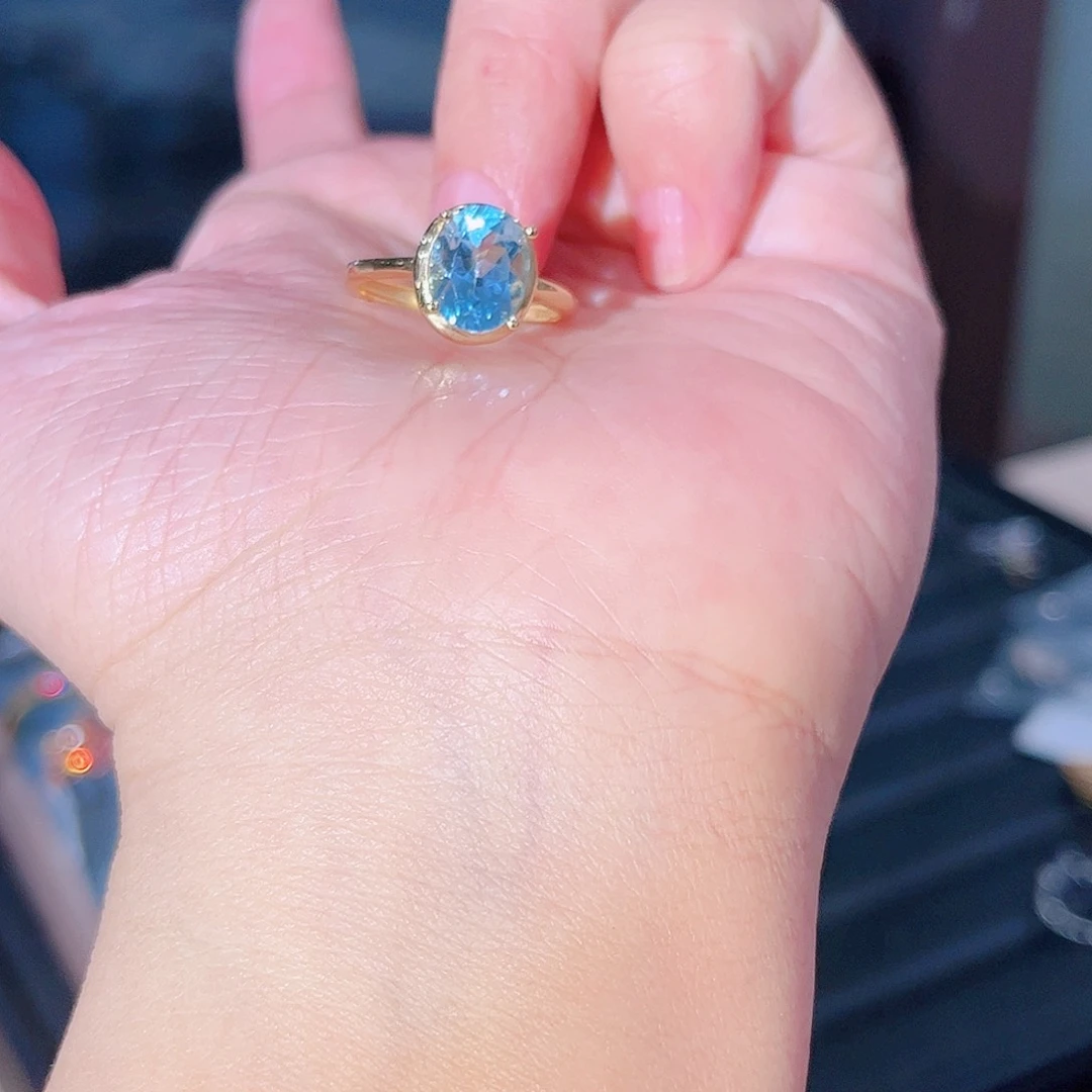 祖母绿戒指银S925镶嵌