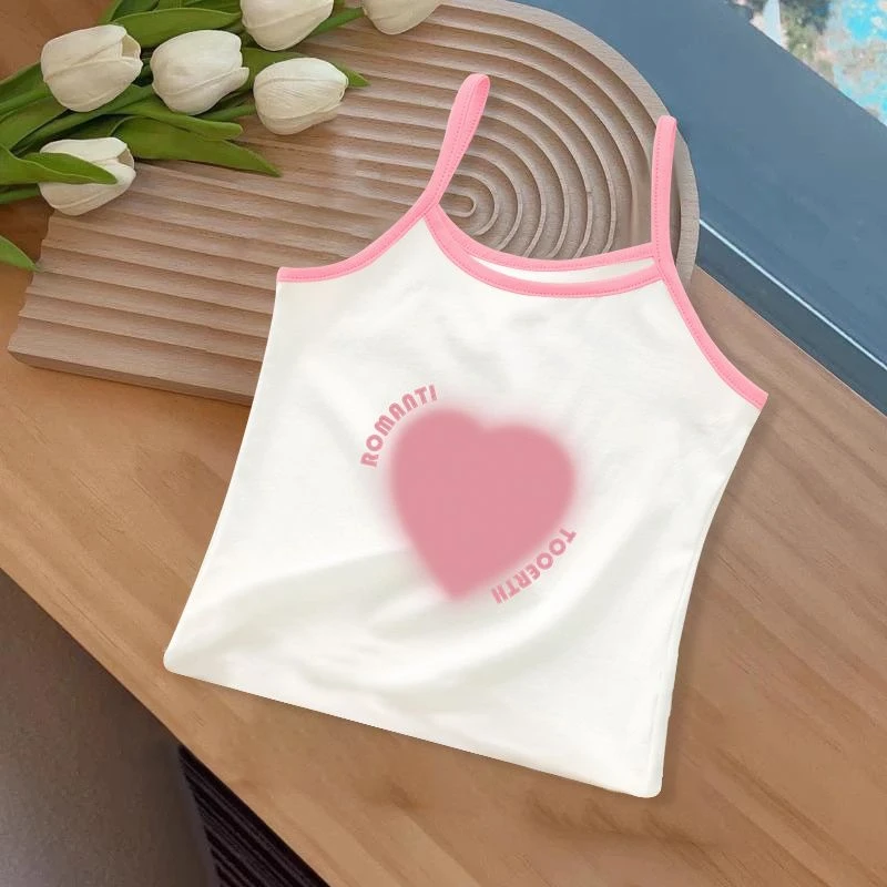 女童夏季纯棉吊带背心薄款2025新款儿童无袖T恤宝宝内穿坎肩上衣