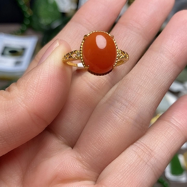 和田玉银S925镶嵌戒指