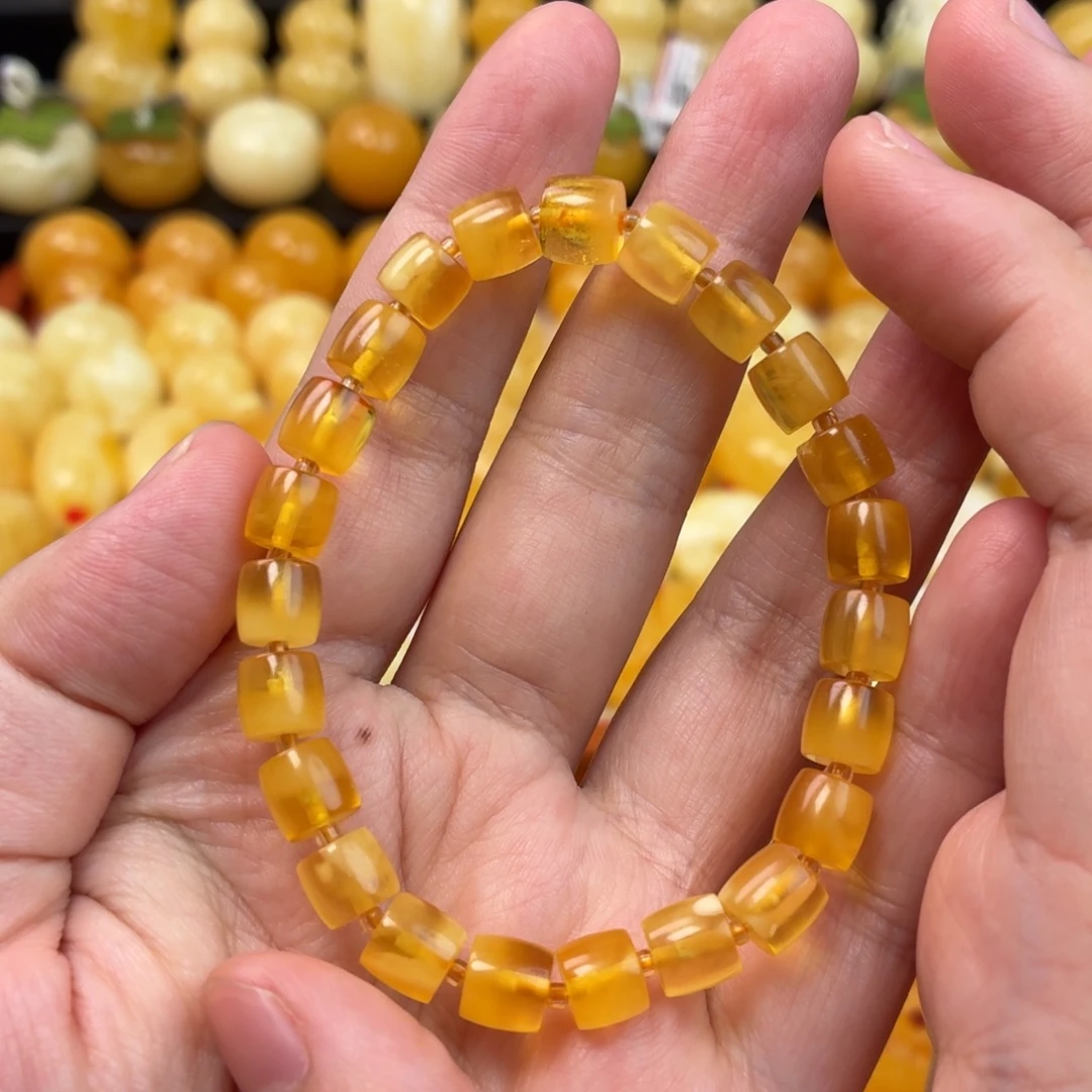 蜜蜡未镶嵌毛衣链蜜蜡