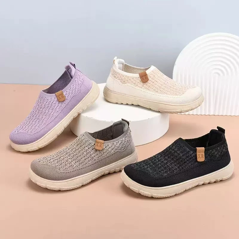 2025春秋新款老北京布鞋女单鞋飞织透气舒适妈妈鞋软底防滑健步鞋