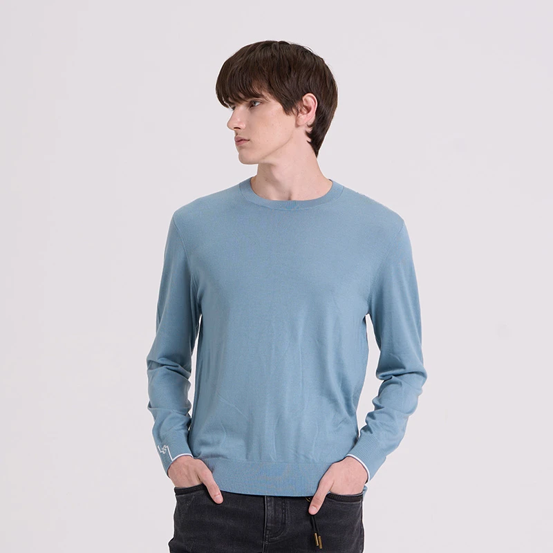 RARE威雅 秋冬 肩部字母提花 简约款男士长袖毛衫