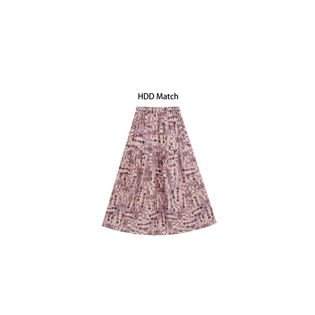 HDD Clothing"花纱诗集"夏季女款设计彩绘小众法式半身裙 Y7890