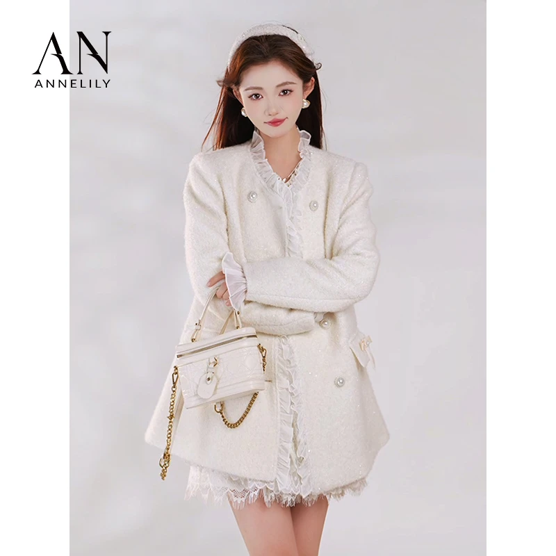 ANNELILY【月色】秋季新款时尚气质轻奢法式外套AW2409108