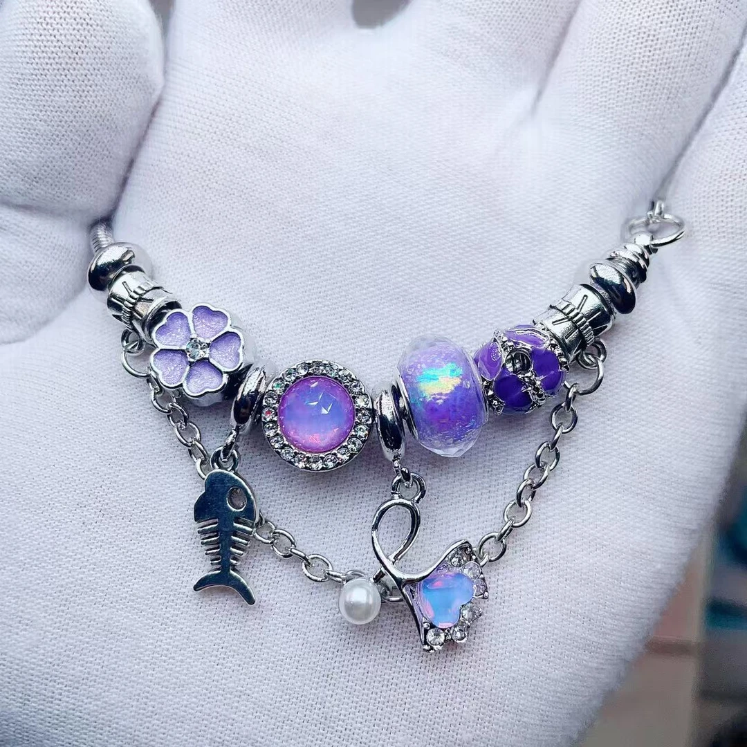 （直播间特价链接）紫手工合金DIY串珠