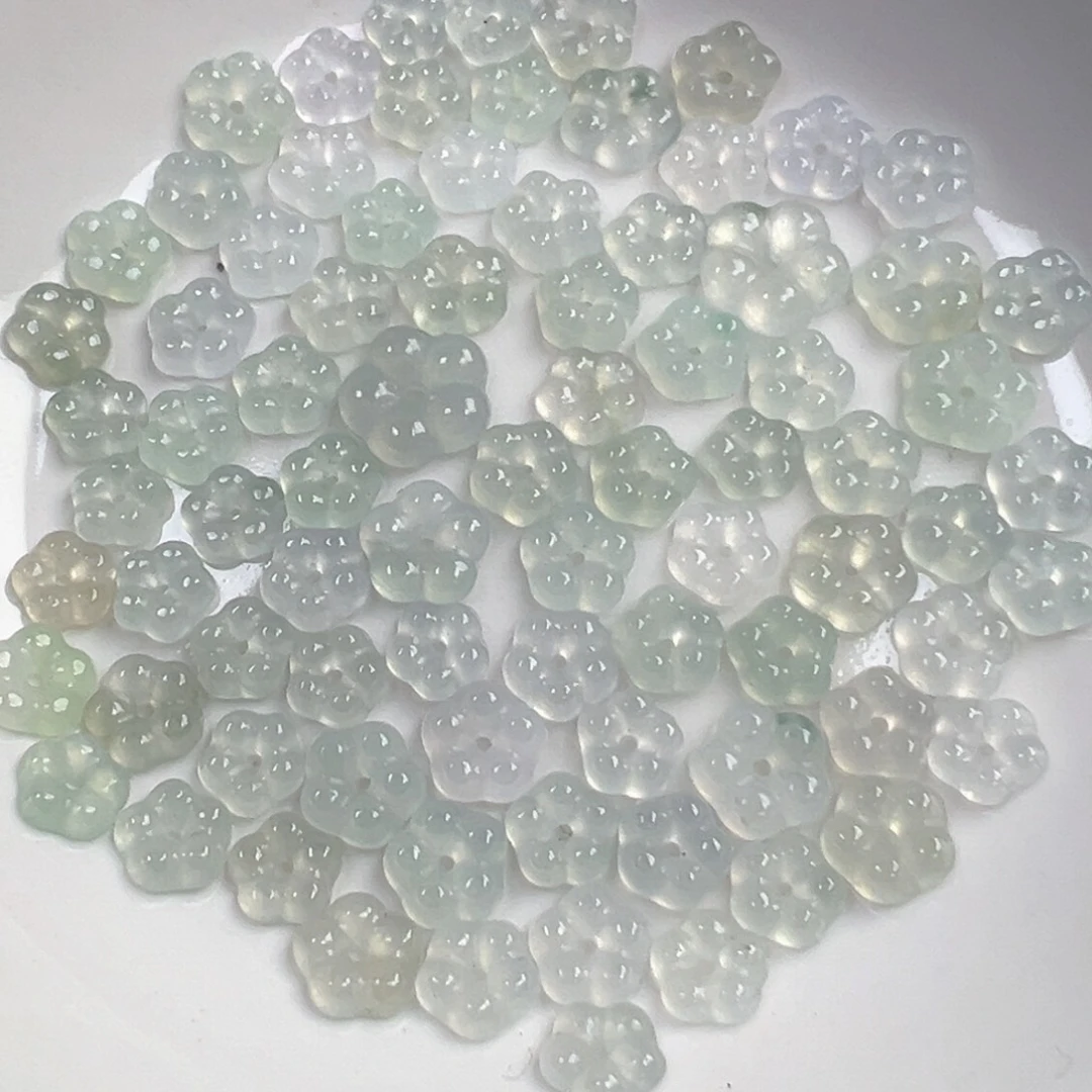 翡翠散珠翡翠五瓣花一个可挑